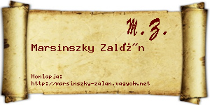 Marsinszky Zalán névjegykártya